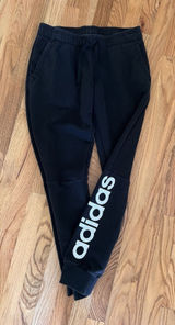 Adidas Joggers Womens Medium 12-14 Black Spell Out Track Bottoms M Jogging Gym Photo 0