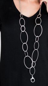 Silver Circuit lanyard necklace and earrings 94b Photo 0
