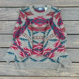 Tan/Red Vintage Pendleton Style Wool Sweater Knitwear Grandpa Sweater Made in England Photo 0