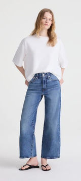 Madewell The Wide-Leg Crop Jean in Super Stretch Denim Oneida Wash Size 24 NWT Photo 0