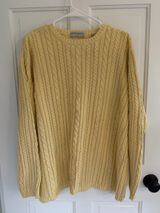 Vintage Valerie Stevens 1X Yellow Cotton Cable Knit Fisherman Sweater Photo 0