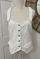 Free People Free-Est Vest Top M Cotton‎ Boho Beachy Western Festival Free People Photo 0