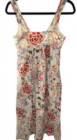 Johnny Was White Floral Scroll Paisley Print Cotton Pleated Button-Up Maxi Dress Photo 0