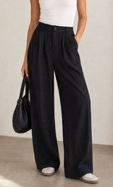 Reformation Mason Pant Black Wide Leg Trouser Size 4 Photo 0