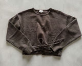 Heartloom Marisa Tie-Front Cropped Knit Sweater in‎ Cocoa - XS Photo 0