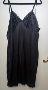 Vintage Mel-Lin Size 48 Black Lace-Trim Slip Dress for Women - Classic Intimates Photo 0