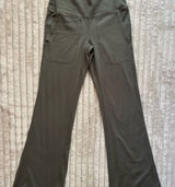 90 Degree by Reflex muted/army green flare leggings with pockets Photo 0
