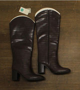 A New Day Womens Cairo Boots Faux Crocodile Block Heel 94568713 Croc Brown 8M Photo 0