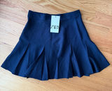 Zara Navy Pleated Mini Skirt Size M NWT Preppy Tennis Schoolgirl Photo 0