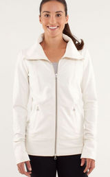 Lululemon Daily Yoga Jacket Polar Cream Collared Athletic Full Zip Size 6 Photo 0