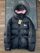 stussy black puffer jacket with pink lining #puffer #outerwear Photo 0