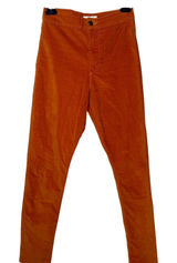Forever 21 Burnt Orange High Rise Corduroy Pants Size‎ XS Retro BOHO Skinny Photo 0