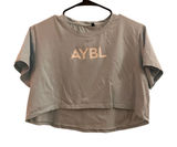 AYBL Blue Short Sleeve Cropped Athletic Workout T-Shirt Women Sz M Photo 0