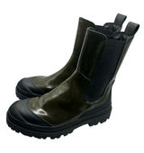 Scotch & Soda olive green leather and black combat boots Connie size 7.5 US moto Photo 0