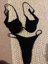 Black Ribbed Bikini Set Photo 0