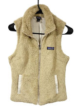 Patagonia Los Gatos Fleece Full Zip‎ LIned Vest Khaki Women’s Size Small Photo 0