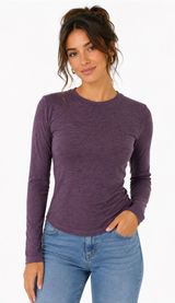 FLX Purple Long Sleeve Athletic Top M Stretch Travel Leisure Workout Activewear Photo 0
