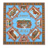 Scarf Roma Italy Souvenir Landmark Print Blue Travel Core Vintage Accessory Photo 0