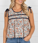 Aerie floral swing tie shoulder blouse size small Photo 0