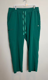 FIGS Yola High Rise Scrub Pants Womens 3XL Petite Green Straight Leg Cargo Photo 0