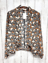 Lush Jacket‎ Women Sz Small Leopard Print Open Front Collared Long Sleeve Blazer Photo 0