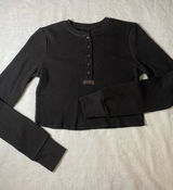Skims waffle knit long sleeve top Photo 0