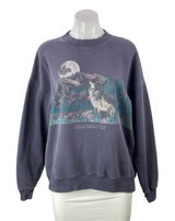 Abercrombie & Fitch Women's Navy Blue Wolf Graphic Fleece Sweatshirt Top Size S Photo 0