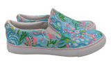 Lilly Pulitzer Julie Slip On Sneakers Womens 7.5M Tropical Floral Blue Pink m‎ Photo 0