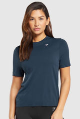 Gymshark Everyday Seamless Tee Short Sleeve Navy Medium Photo 0