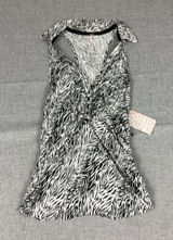 Free People Tank Top Womens M Black White V-Neck Sleeveless Zebra Print Photo 0