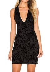 Free People NEW Floral Jacquard Mini Dress Black Photo 0