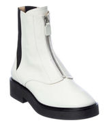 STUART WEITZMAN LODGE ZIP BOOTIE WHITE ANKLE BOOTS FRONT ZIPPER SHOE Size 8 Photo 0