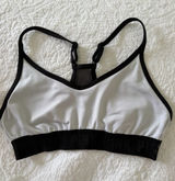 PINK Victoria's Secret White Sports Bralette with Black Trim Photo 0