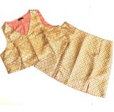SHEIN Curve two piece metallic gold & pink 2 piece skirt & top set Sz 2X Photo 0