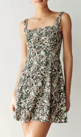 Abercrombie &‎ Fitch Square Neck Floral Mini Dress Sz L Photo 0