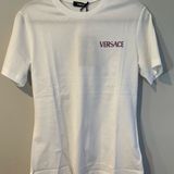 Versace Women's Fuchsia Crystal Embellished Logo T-shirt 100% Cotton, XS - NWT Photo 0