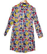 Roller Rabbit XS Floral Shirt Dress Cotton Folk‎ Art Print Resort Boho Tunic Photo 0