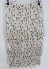 UMGEE Floral Tiered Maxi Skirt Women L White Pink Pleated Lined Chiffon‎ Cottage Photo 0