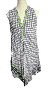 Blue White Green Boho Tapestry Printed Beachy Coverup Dress Resort Women's‎ XL Photo 0