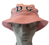 Pink Bucket Hat S/M‎ DG Letter Patch Silver Grommet Style by Ethos Y2K Aesthetic Photo 0