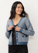 Metallic Cardigan Sweater Photo 0