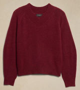 Banana Republic Womens Cozy V Neck Sweater Alpaca Red Medium Photo 0