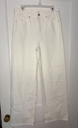 Old Navy Sky-Hi Wide Leg Jeans White Extra High Rise Denim Pants Womens 8 Photo 0