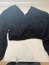 Beyond Yoga Black Long-Sleeve Cropped Wrap Top Photo 0
