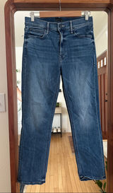 MOTHER Mid Rise Dazzler Ankle Jeans Straight Leg Blue We The Animals Womens 29 Photo 0