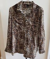 Vintage Victoria's Secret Silk Cheetah Print Blouse Size Medium Photo 0
