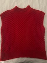 SheIn Red Sweater Vest Photo 0