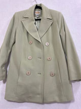 Talbots Sage Green Wool Cashmere Blend Double Breasted Pea Coat Size 4 Italian Photo 0