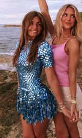 Light blue seashell mini dress- the most unique and beautiful dress ever Photo 0