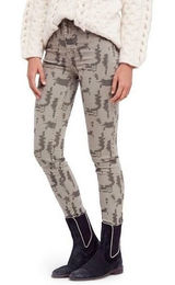 Free‎ People Women's Green Long and Lean Edgy Camo Skinny Denim Jeans - 27 Photo 0